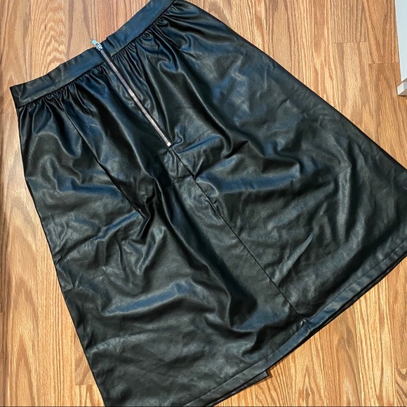 Pleather A-Line Skirt - Picture 2 of 4